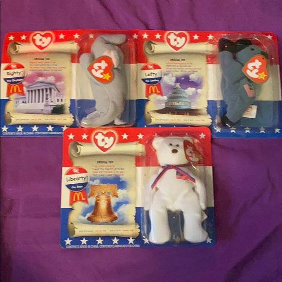 Other - TY Teeny beanie baby American trio